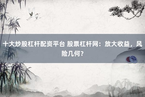 十大炒股杠杆配资平台 股票杠杆网：放大收益，风险几何？