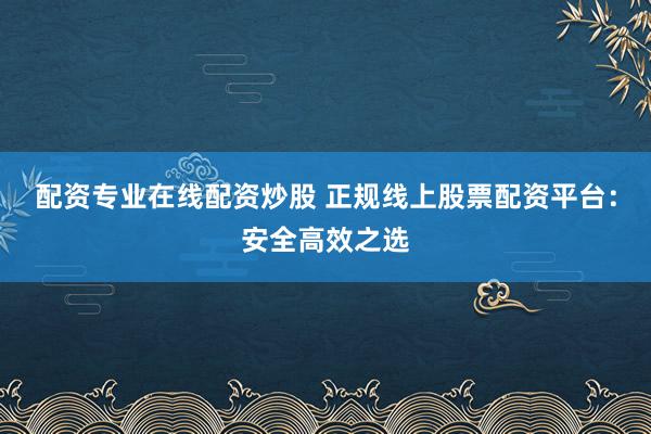 配资专业在线配资炒股 正规线上股票配资平台：安全高效之选