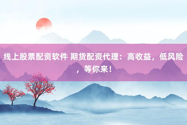 线上股票配资软件 期货配资代理：高收益，低风险，等你来！