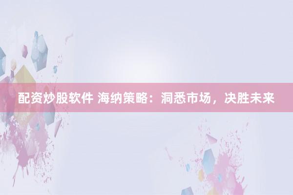 配资炒股软件 海纳策略：洞悉市场，决胜未来
