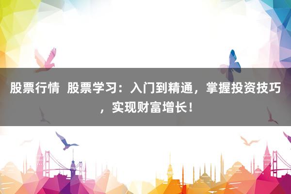 股票行情  股票学习：入门到精通，掌握投资技巧，实现财富增长！