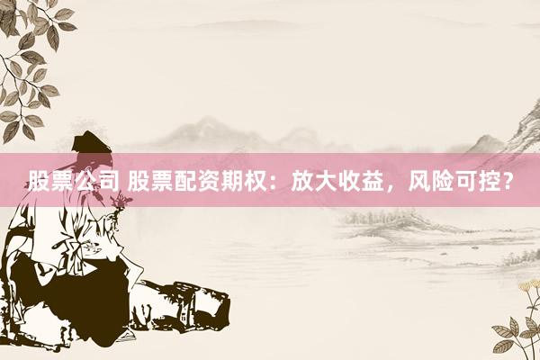 股票公司 股票配资期权：放大收益，风险可控？