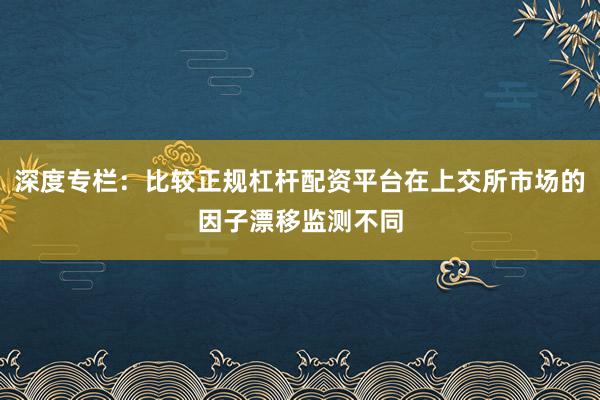 深度专栏：比较正规杠杆配资平台在上交所市场的因子漂移监测不同