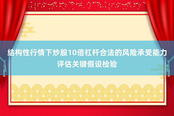 结构性行情下炒股10倍杠杆合法的风险承受能力评估关键假设检验