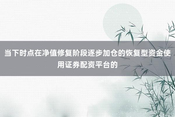 当下时点在净值修复阶段逐步加仓的恢复型资金使用证券配资平台的