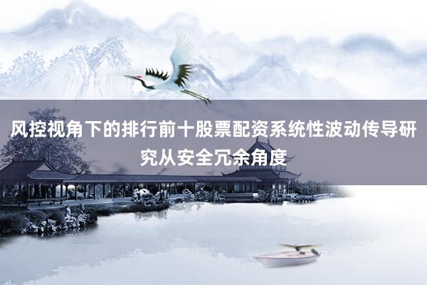 风控视角下的排行前十股票配资系统性波动传导研究从安全冗余角度