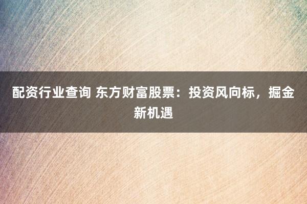 配资行业查询 东方财富股票:投资风向标,掘金新机遇