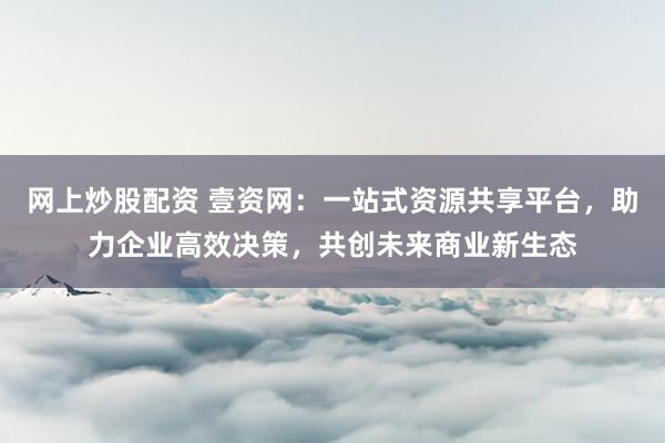 网上炒股配资 壹资网：一站式资源共享平台，助力企业高效决策，共创未来商业新生态