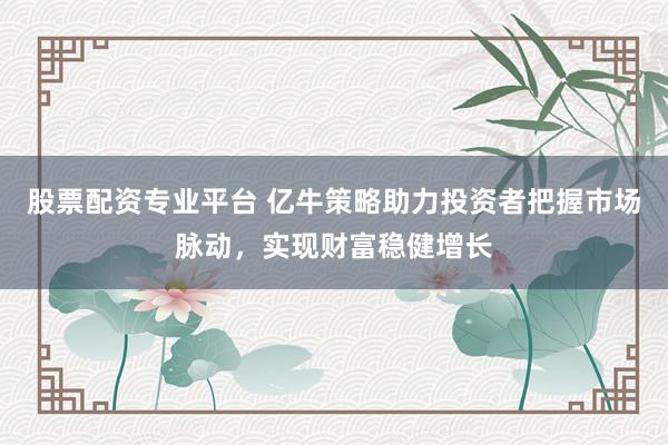 股票配资专业平台 亿牛策略助力投资者把握市场脉动，实现财富稳健增长